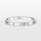 White Gold Tone Screw Motifs Love Bracelet Classic Model With Sparkling Stone