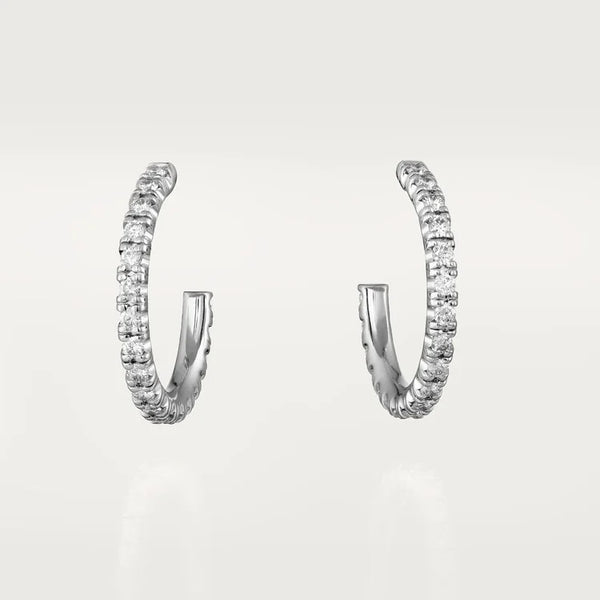 White Gold Whisper of Shine – Sleek Petite Hoop Earrings for Effortless Glamour