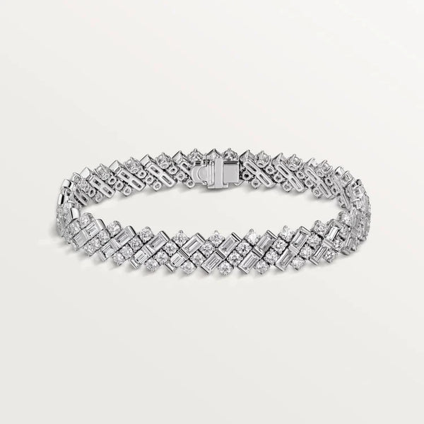 White Gold snowflare bracelets with royal cut clash