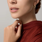 Yellow Gold Tone Clou Unisex Earrings With Sparkling Stone Best Gift Ideas For Friends