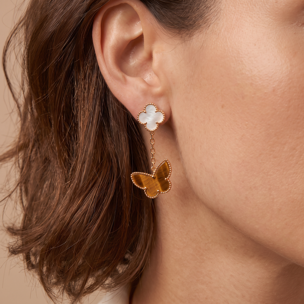 Alhambra Lucky Butterfly Motifs Drop Earrings