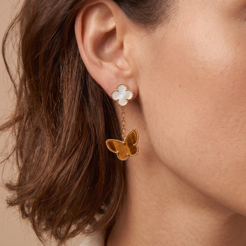 Alhambra Lucky Butterfly Motifs Drop Earrings