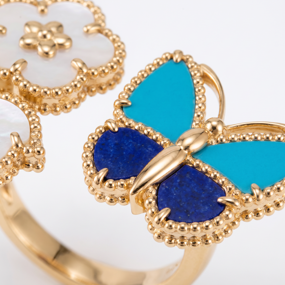 Alhambra Lucky Butterfly Spring Between-the-finger Ring