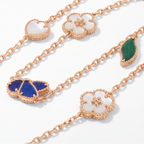 Alhambra Lucky Flower Butterfly Leaf Motifs Long Necklace