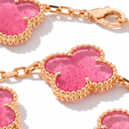 Alhambra Lucky Pink Enamel Clover 10 Motifs necklace