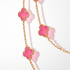 Alhambra Lucky Pink Enamel Clover 10 Motifs necklace