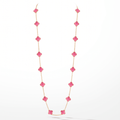 Alhambra Lucky Pink Enamel Clover 20 Motifs necklace