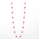 Alhambra Lucky Pink Enamel Clover 20 Motifs necklace