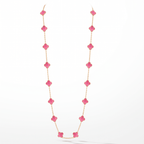 Alhambra Lucky Pink Enamel Clover 20 Motifs necklace