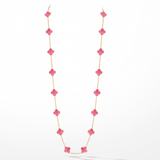 Alhambra Lucky Pink Enamel Clover 20 Motifs necklace