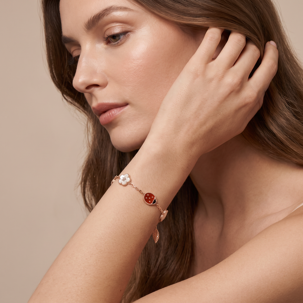 Alhambra Lucky Spring Lady-Bug 5 Motifs Bracelet