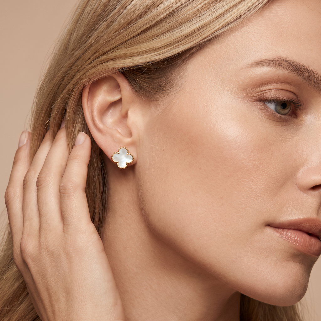 Alhambra Mother Of Pearl Clover Motif Earrings