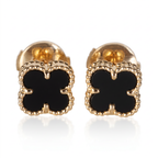 Alhambra Onyx Clover Motif Earrings
