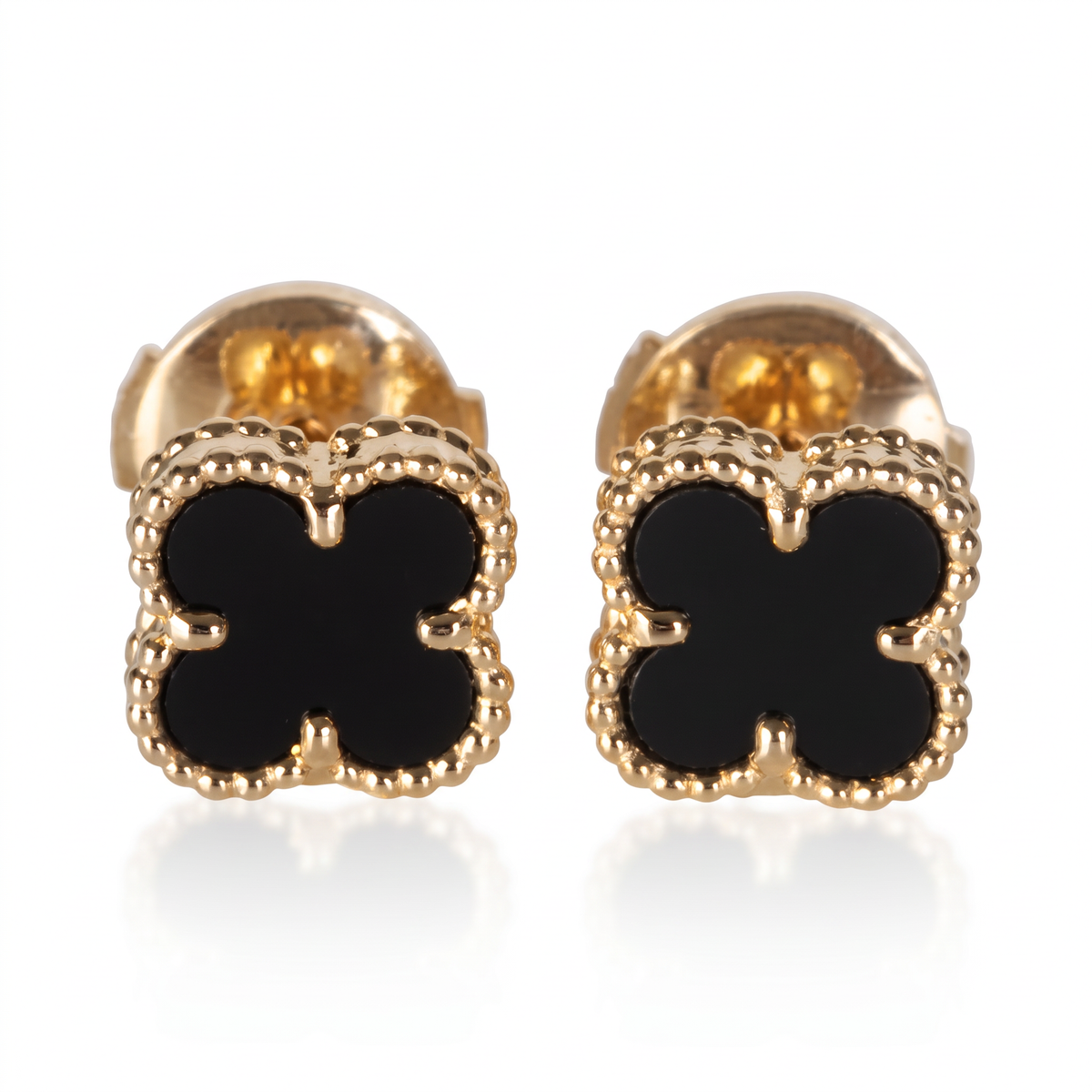 Alhambra Onyx Clover Motif Earrings