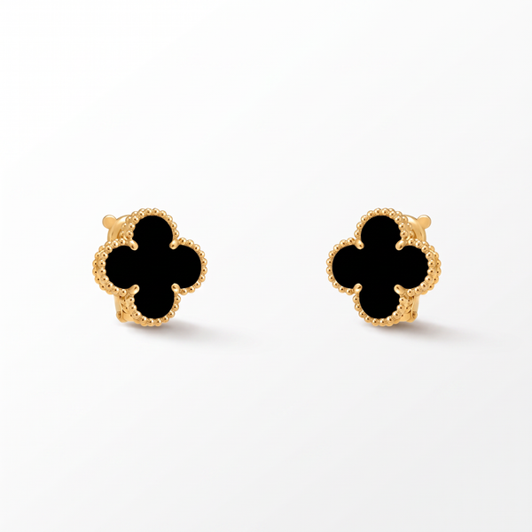 Alhambra Onyx Clover Motif Earrings