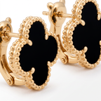 Alhambra Onyx Clover Motif Earrings