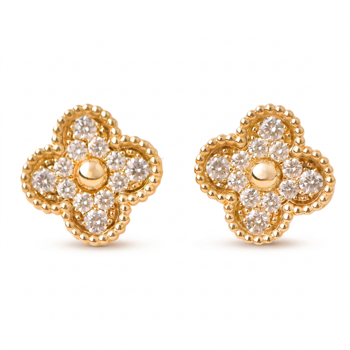 Alhambra Paved Diamond Earrings