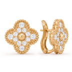Alhambra Paved Diamond Earrings