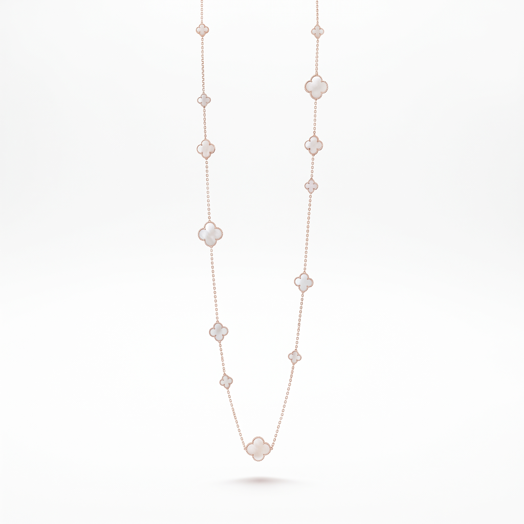 Alhambra Pearl Clover 16 Motifs Long Clover Necklace