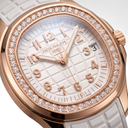 Aquanaut luce White Dial Stone Set Rose Tone Women's Watch