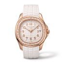 Aquanaut luce White Dial Stone Set Rose Tone Women's Watch