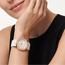 Aquanaut luce White Dial Stone Set Rose Tone Women's Watch