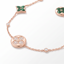 Blossom Malachite and Paved 7 Motifs Necklace
