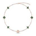 Blossom Malachite and Paved 7 Motifs Necklace
