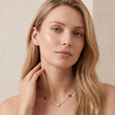 Blossom Malachite and Paved 7 Motifs Necklace
