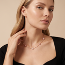 Blossom Pearl and Paved 7 Motifs Necklace