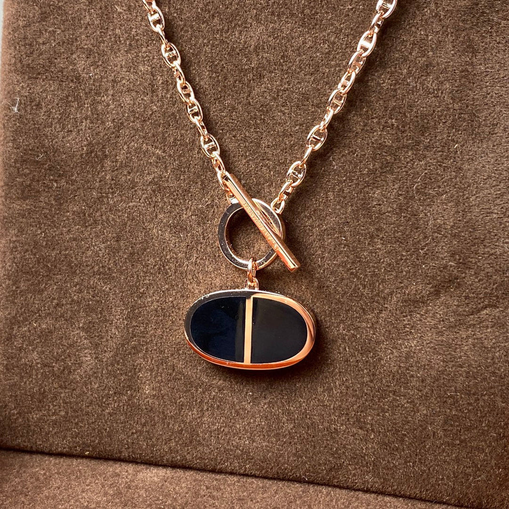 Chaine Verso Necklace Black Ceramic Pendant High Quality