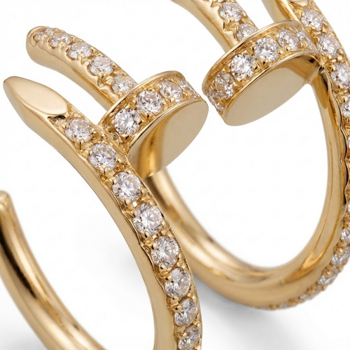 Classic Juste Un Clou Full-Paved Hoop Earrings