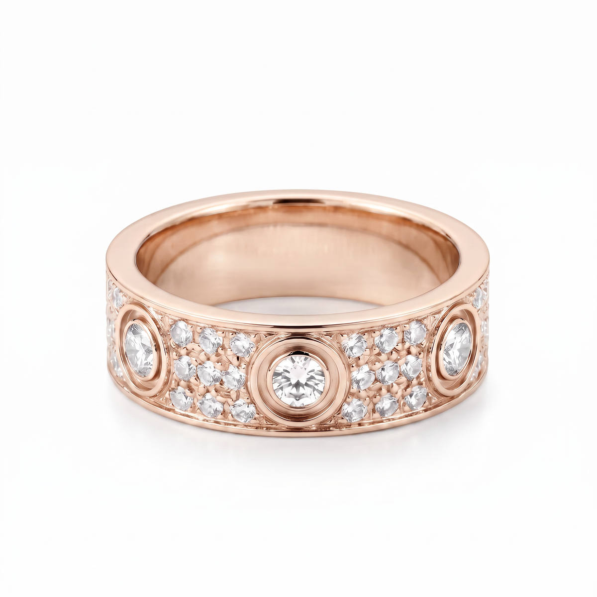 Classic Love 6 Diamond Full-paved Band Ring