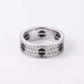 Classic Love Ceramic Paved Band Ring