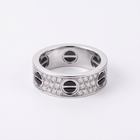 Classic Love Ceramic Paved Band Ring