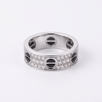 Classic Love Ceramic Paved Band Ring