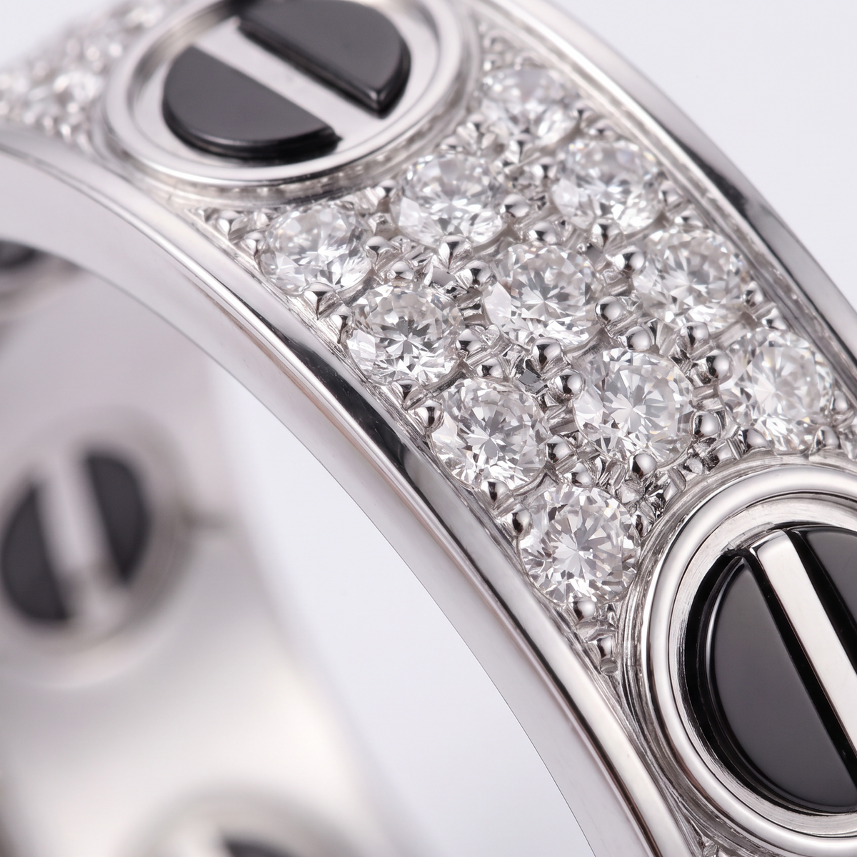 Classic Love Ceramic Paved Band Ring