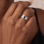 Classic Love Ceramic Paved Band Ring