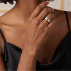 Classic Love Ceramic Paved Band Ring