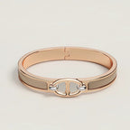 Clic Chaine Bracelet Pink Gold Black Enamel High Quality