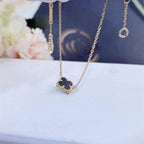 Gold Clover Bracelet for Women Onyx 1 Motif Gift Jewelry