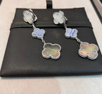 Clover Earrings Silver MOP 3 Motifs Elegant Luxury High Quality