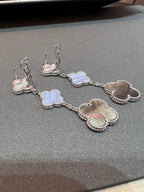 Clover Earrings Silver MOP 3 Motifs Elegant Luxury High Quality