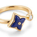 Color Blossom Blue Star Motif Cuff Ring