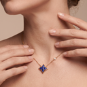 Color Blossom Blue Star Motif Necklace