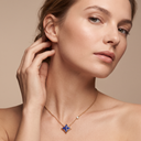 Color Blossom Blue Star Motif Necklace