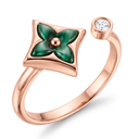 Color Blossom Green Star Motif Ring