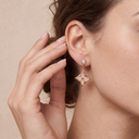 Color Blossom Pave Motif Drop Earrings