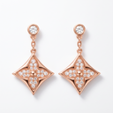 Color Blossom Paved Star Motif Drop Earrings