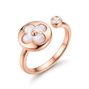 Color Blossom Pearl Motif Cuff Ring